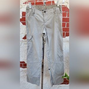 LARGE 12 KUHL girls teen youth hiking pants khaki convertible legs